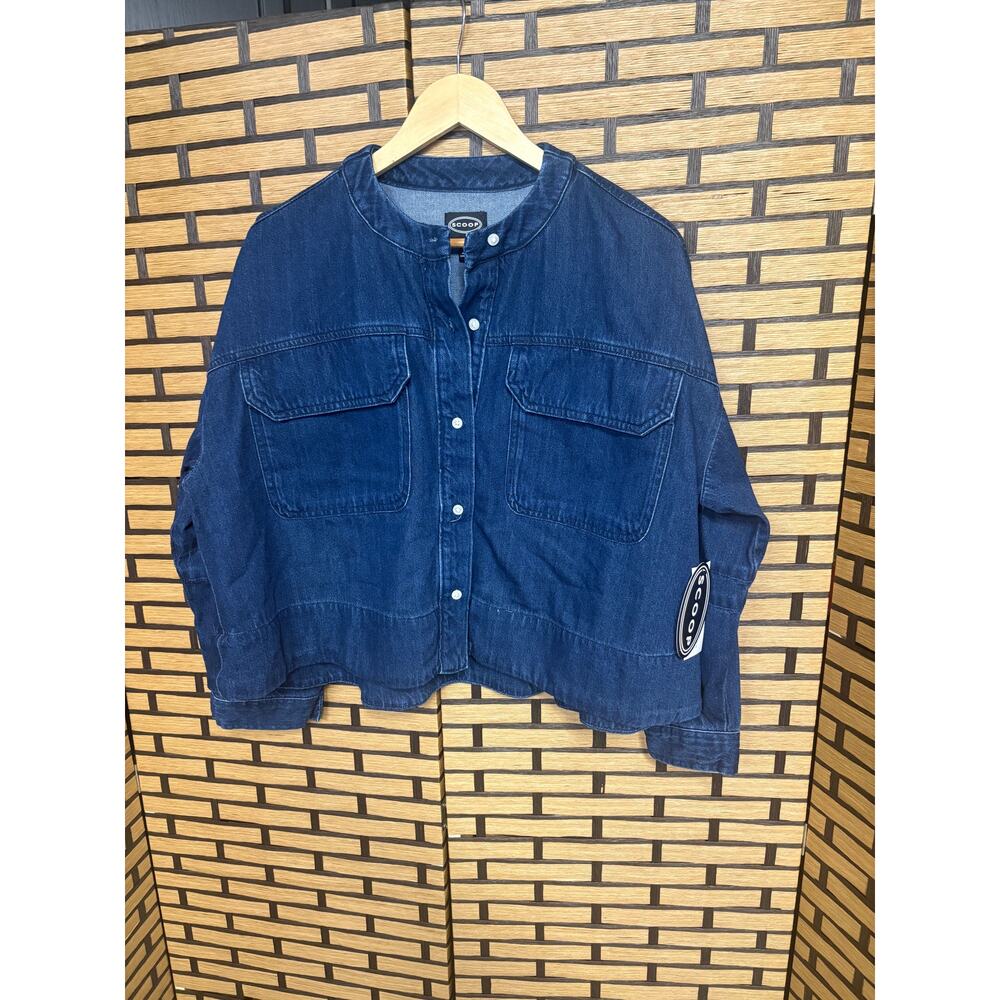 Scoop Denim Cropped Button Down SIze Medium